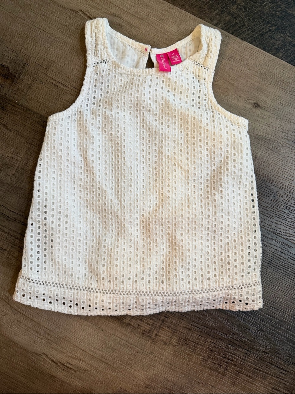 Lilly Pulitzer for Target White Eyelet Tank Top Sleeveless Top Size 4T
